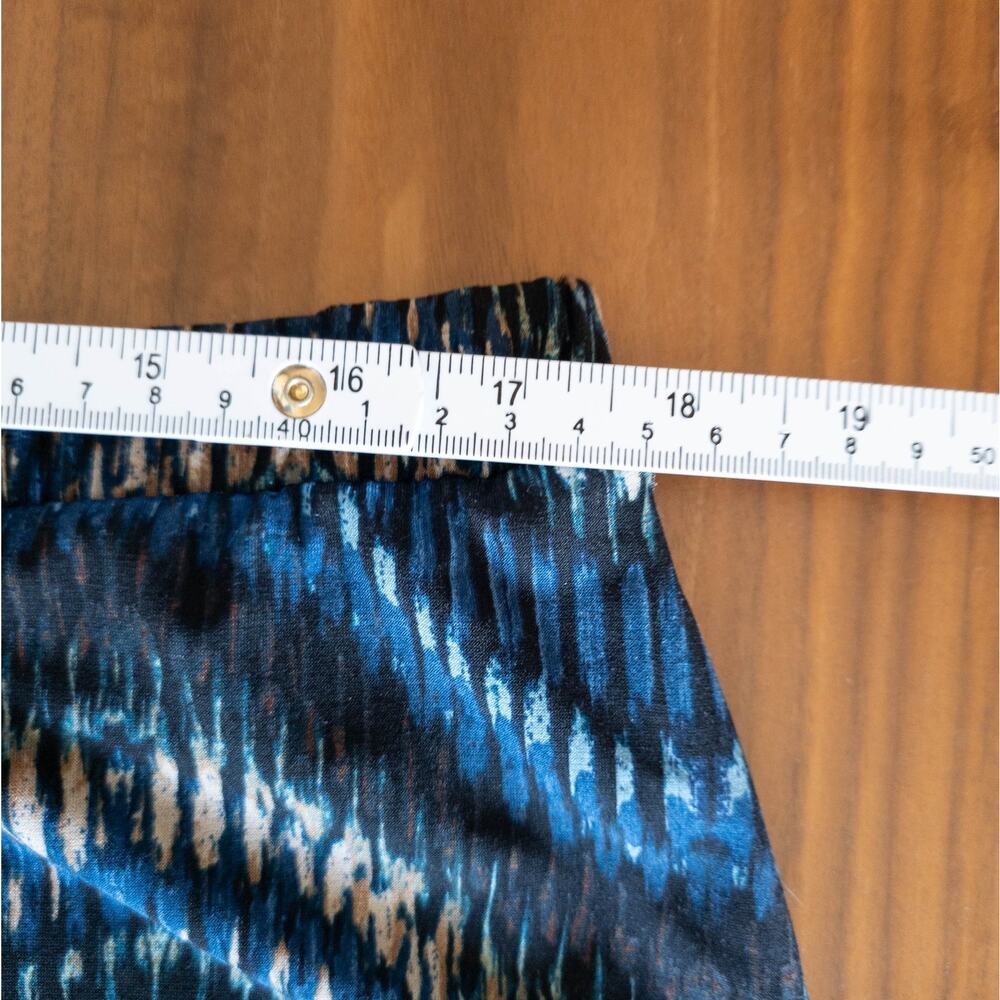Bobeau Womens SIZE 1X Maxi Front Slit Skirt Blue Black Stretch - Picture 3 of 9